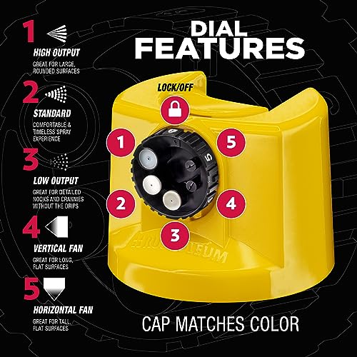 Image of Rust-Oleum Stops Rust Custom 5-in-1 Spray Paint, Gloss Sunburst Yellow | Rust Preventive Protective Enamel, Multi Surface (Metal, Wood and More), Adjustable Dial for Better Control, Fast Dry, 6 Pack