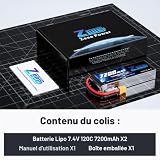 Zeee lot de 2 batteries LiPo 2S 7200 mAh 120C prise XT60 photo 6