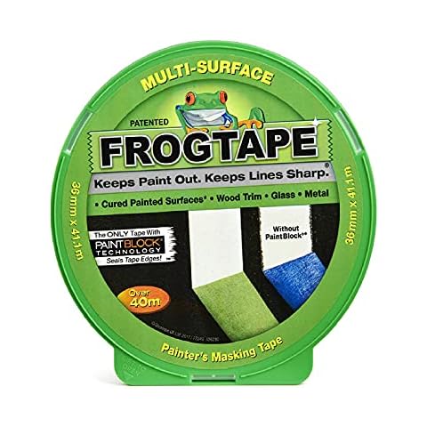 Frog Tape Green Multi Surface Painters Masking Tape, Indoor Painting and Decorating For Sharp Lines and No Paint Bleed 36mm X 41.1m Cover