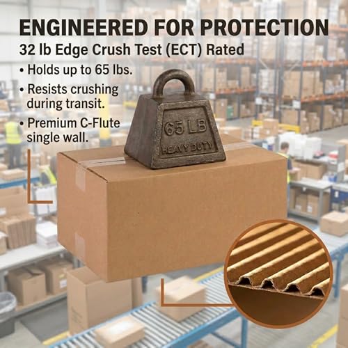 Image of BOX USA Small Shipping Boxes 12 inchL x 8 inchW x 6 inchH (25-Pack) - Corrugated Cardboard Box for Moving, Mailing, Packing, Packaging and Storage