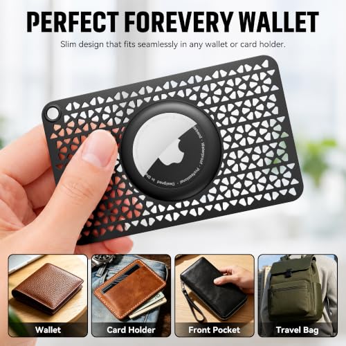 Image of for Airtag Wallet Holder 2 Pack [1st & 2nd Generation] Ultra Thin (0.1 inch) Card Case for Purse, Handbag, Backpack Wallet, Clutch, for Airtag Holder for Women & Men - Black