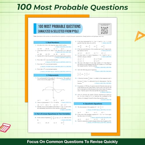 Image of PW UP Board Phod Class 10 Maths Question Bank Chapterwise with 14 Mind Maps and PYQs For 2026 Board Exam | 100 Most Probable Questions and Model Papers with OMR Sheet