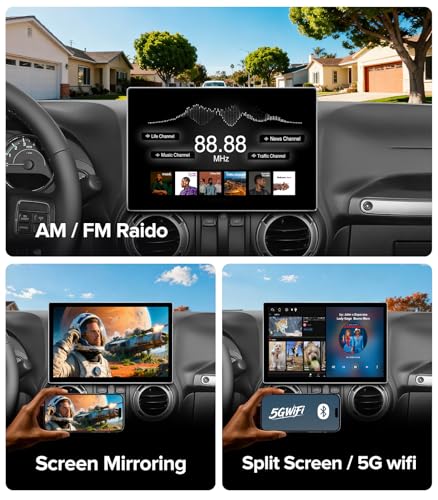 Radio para coche con pantalla 11.5 pulgadas compatible Jeep Wrangler JK miniatura 6