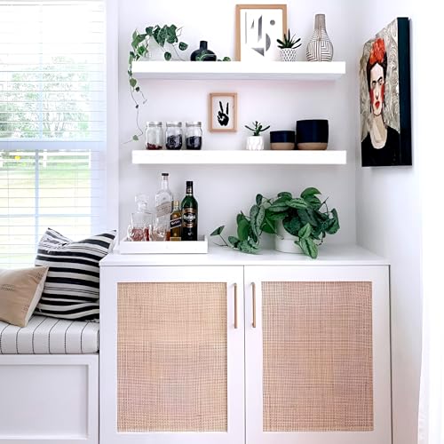 Image of Floating Shelves for Wall, Bathroom Shelves Wall Mounted for Kitchen, Bedroom, Bathroom Storage Over Toilet, Hanging Book Shelf for Wall Home Decor Living Room (White)