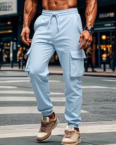 Men's Casual Jogger Pants - Relaxed Fit Lounge Pants with Drawstring