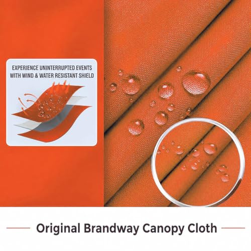 Image of Canopy Tent Portable Waterproof Demo Booth Canopy Stall 6x6x7 Ft for Outdoor Advertising, Marketing Stall, Exhibitions - UV Protection Portable Tent, Heavy-Duty with Carry Bag (6x6x7, Orange)
