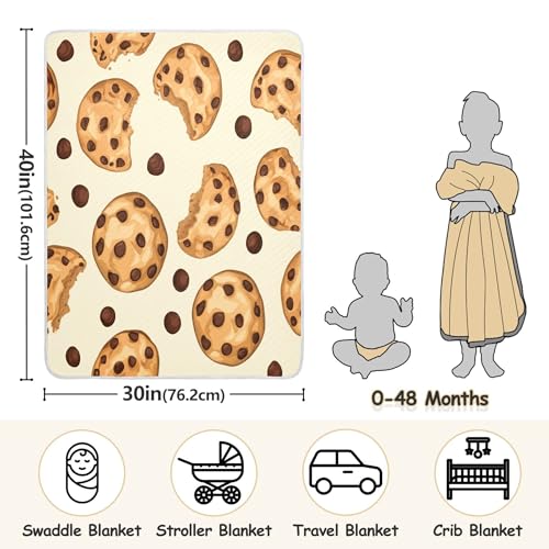 Burbuja Realistic Chocolate Cookies Baby Blanket for Boys Girls, Nursery Soft Warm Swaddling Receiving Baby Blankets, 30x40 in Toddler Blanket3
