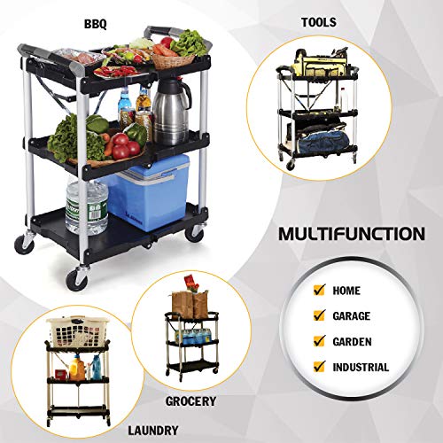 Olympia Tools 85-188 Pack-N-Roll Folding Collapsible Service Cart, 150LB Capacity, Black by Olympia Tools - Image 5
