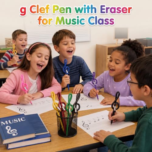 Zonon pack de 14 lápices musicales coloridos con borrador miniatura 2