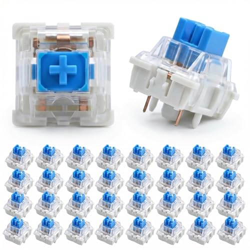 30Pcs Clicky 3-Pin Blue Mechanical Keyboard Switches...