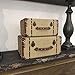 Deco 79 Wooden Decorative Trunk Nesting Upholstered Decorative Large Boxes with Vintage Accents and Studs, Set of 2 Storage Trunks 17