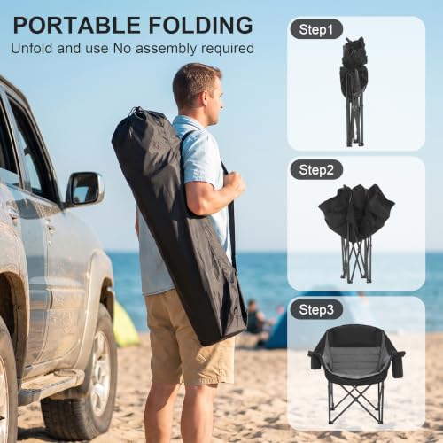 Silla de Camping Acolchada Heavy Duty para Adultos, Silla Extragrande para Camping Exterior miniatura 6