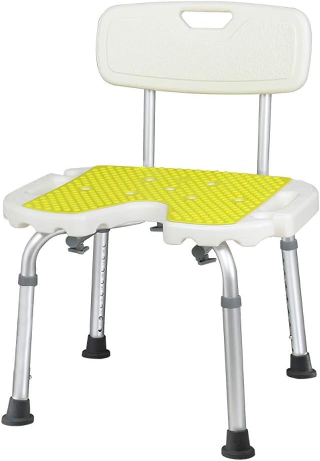 Bath Stools,Shower Chair Stool-Aluminum Alloy Leg Plastic Waterproof Seat Bath Stool,Assembly Height Adjustable Non-Slip Household Bathroom Shower Stool/48 * 41 * 84Cm