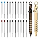 Origin-Joy 2 Pack Bolt Action Pen Set, Six Edge Solid Brass EDC Pocket Tactical Pen With 20 Ballpoin