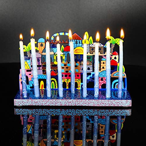Jerusalem-Laser-Cut-Metal-Hanukkah-Menorah-by-Yair-Emanuel Jerusalem Laser Cut Metal Hanukkah Menorah by Yair Emanuel