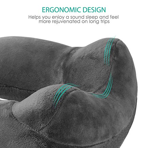 Urophylla Inflatable Travel Pillow, 100% Soft Velvet Inflatable Neck Pillow For Traveling, Airplanes, Train, Car, Office With Compact Bag, Breathable Washable Cover, Suit For Adults Sleeping - Grey #TOP3