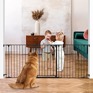 Tokkidas 24.4”-80” Auto Close Baby Gate, Extra Wide Dog Gate with One Hand Operation, Hardware Mount, Foldable 3 Steel…