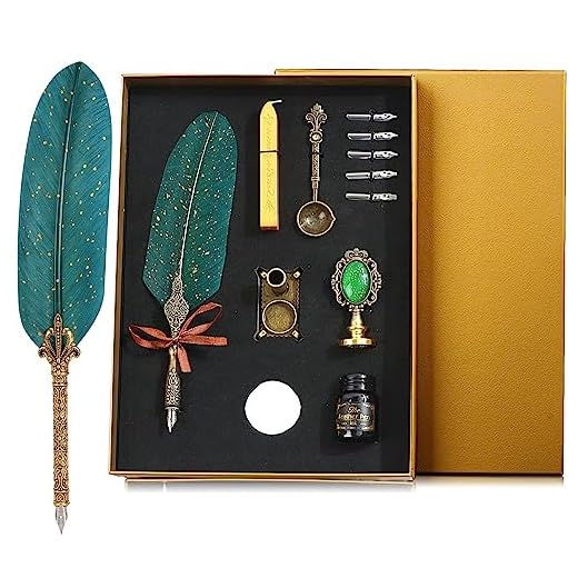 Pluma Antigua Escritura de Lujo, Pluma de Pluma Vintage, Regalo Ejecutivo y Decoración de Escritorio Antigua para Personal Mujeres Niñas