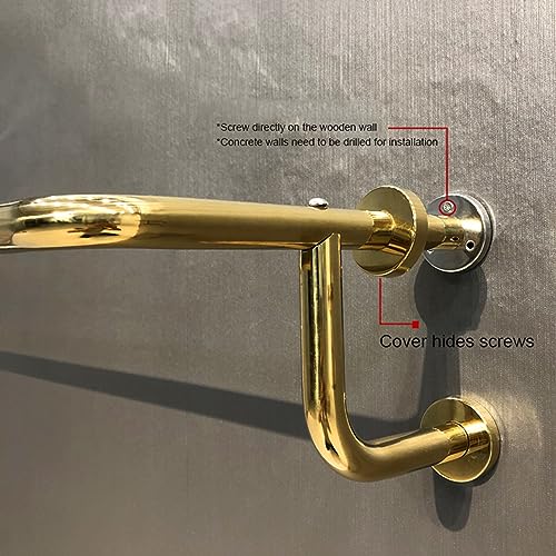 Perchero de pared de acero inoxidable dorado para ropa elegante PE 3