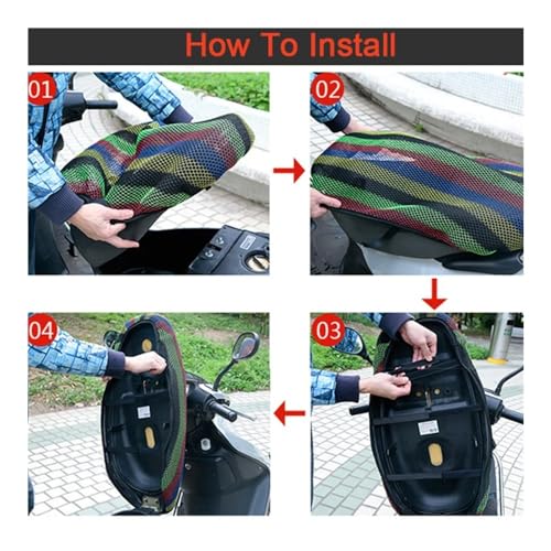 Funda de malla para asiento de moto universal y protector solar de verano impermeable 3