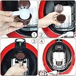 5 PCS Reusable Coffee Capsule with Mesh Filter Cup for Dolce Gusto Machines Refillable Capsule Pod Compatible Filter Cups with 1Pc Plastic Spoon and 1 Cleaning Brush (Brown) - Image 6