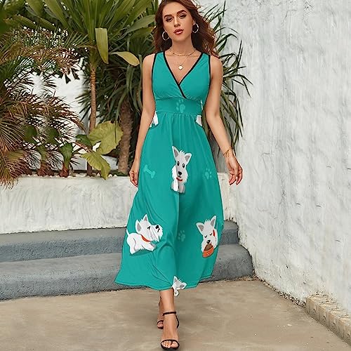 Robe à volants légère motif terrier écossais blanc pour affronter la chaleur avec style - 4