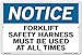 Vestil SI-N-52-D-AL-040 Notice Sign Aluminum .040" Overall Size 18.5"W x 12.5"H Forklift SAFETY Harness Must Be Used at All Times , 12.5" Height, 18.5" Wide, 0.04" Length