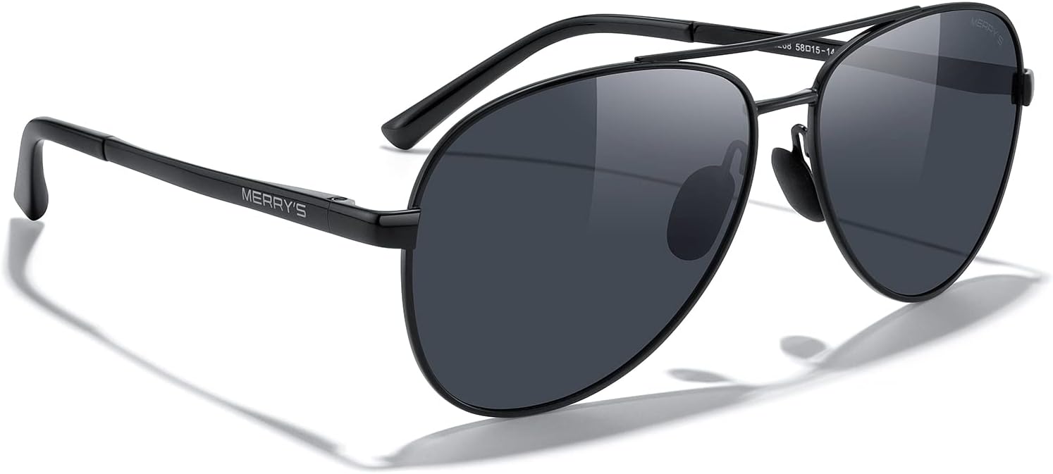 MERRY'S Aviator Sunglasses for Men Women - Polarized Driving Sun glasses Mirrored Lens UV 400 Protection 58 MM - Image 6