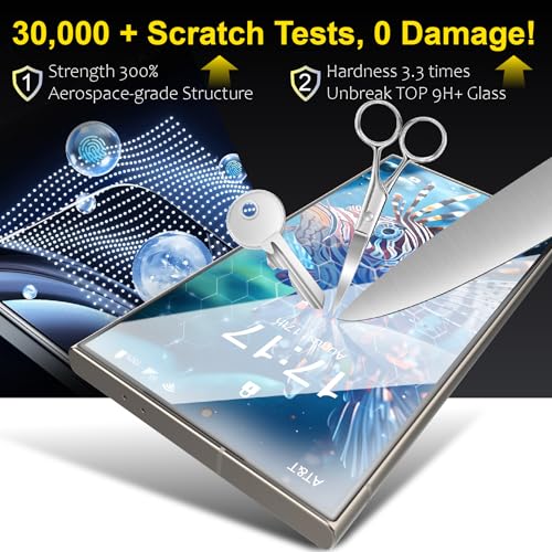 3 Pack for Samsung Galaxy s24 ultra screen protector Tempered Glass,HD with easy to nstall frame 30 seconds Installation,Bubble Free,Case Friendly, Anti-Scratch