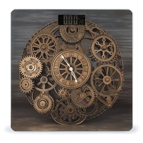 Báscula Digital de Baño Smart Steampunk Gears Clock miniatura 1