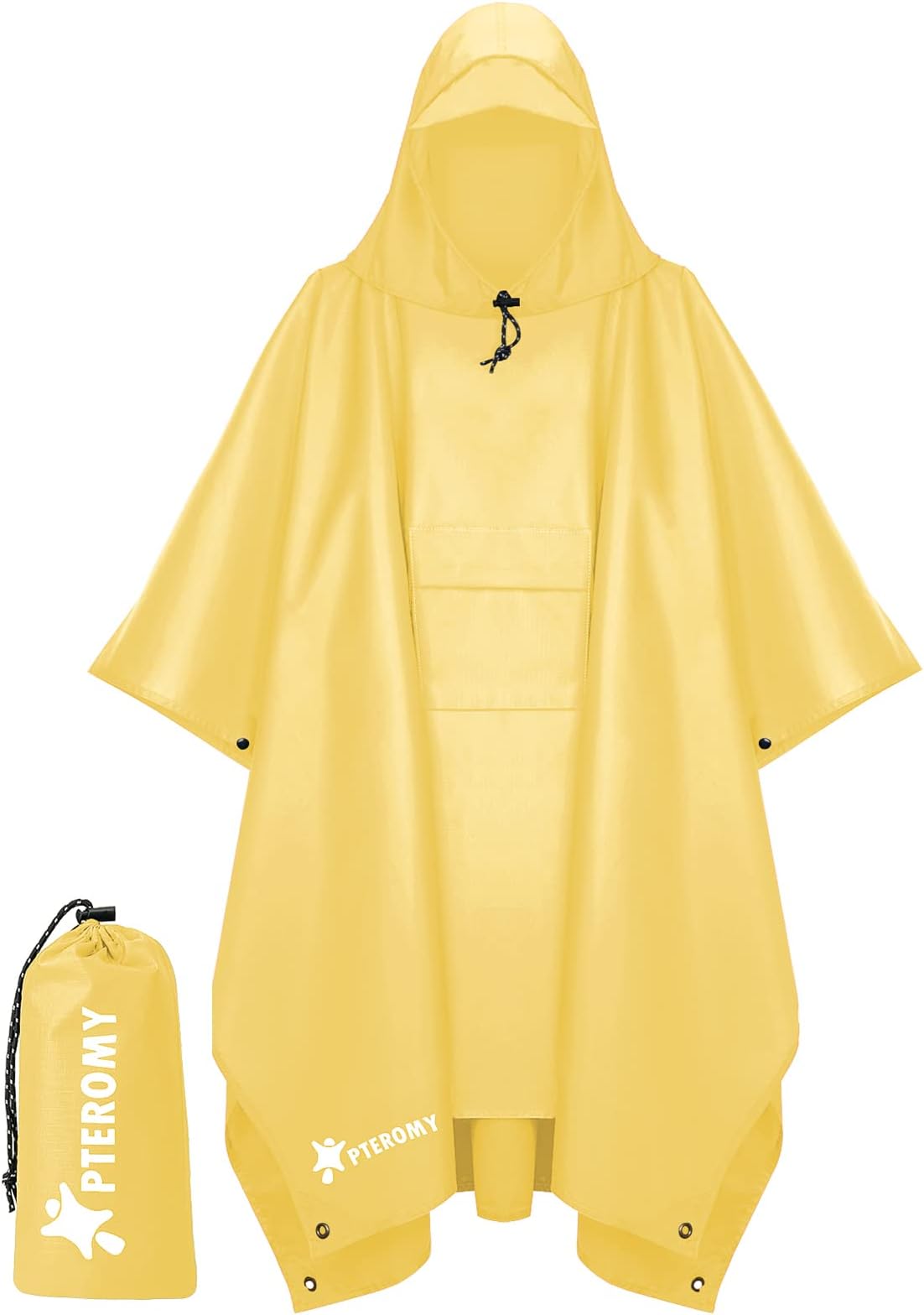 3-in-1 Hooded Rain Poncho for Adult with Pocket, Waterproof Lightweight Unisex Raincoat for Hiking Camping Emergency