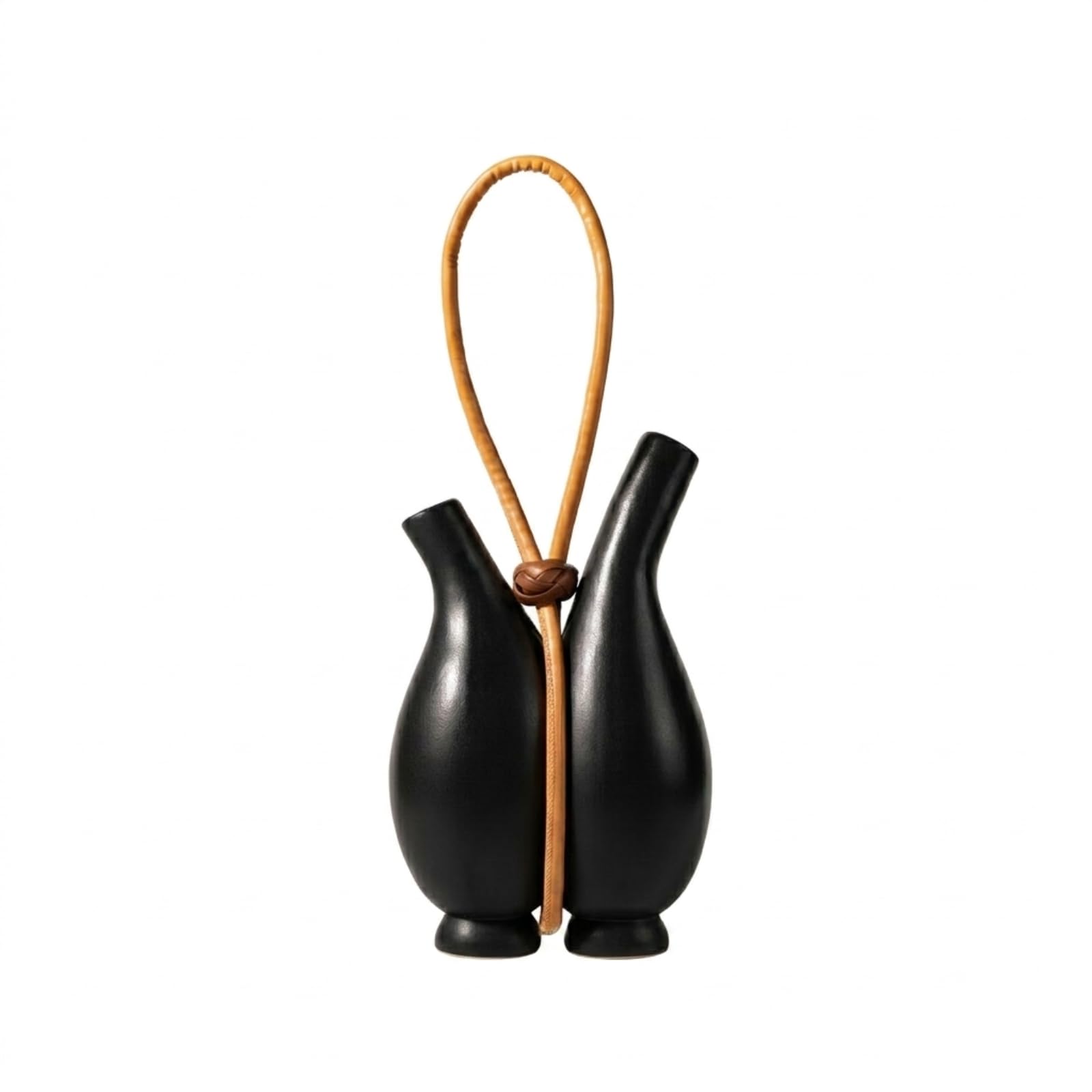 Vase à poignée boucle noir mat pour briser la monotonie de votre déco