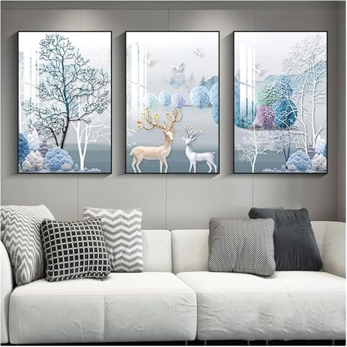 Image réfléchissante de surbrillance de cristal triptyque 60x80 - 2