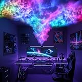 Huquary 3D Thundercloud LED Light Kit Cotton Cloud Music Sync Multicolor Changing Strip Light Atmosphere DIY Creative Thunder Cloud Lamp Wall for Bedroom Ceiling Gaming Room Party(1 Pcs,32 Ft)