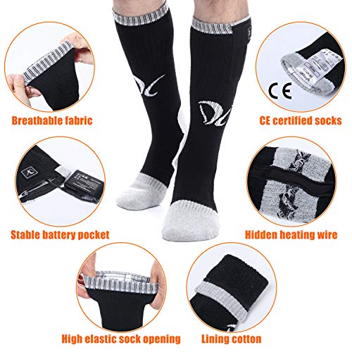 Heated Socks Electric Foot Warmer Rechargeable Batteries 7.4 V 2200 mAh Cold Winter Snow for Outdoor and Indoor Hunting Fishing Camping Hiking Riding Motorcycle Skiing for Men and Women - Image 4