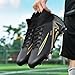 Men's Soccer Shoes Football Cleats High-Tops Lace-Up Non-Slip Spikes Indoor Outdoor Sports Athletic Baseball Lacrosse Sneaker Black EU 44