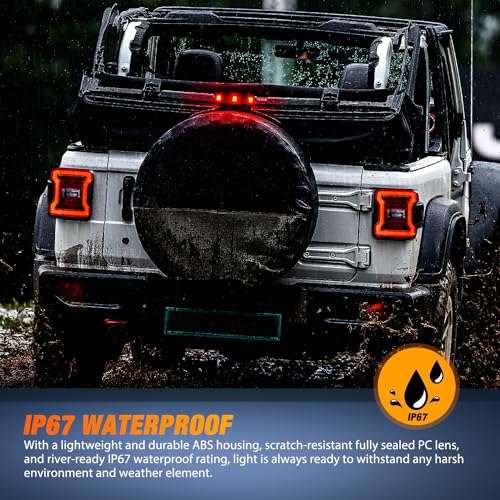 Image of Nilight Third Brake Light High Mount Stop Lamps For 2018-2026 Wrangler JL