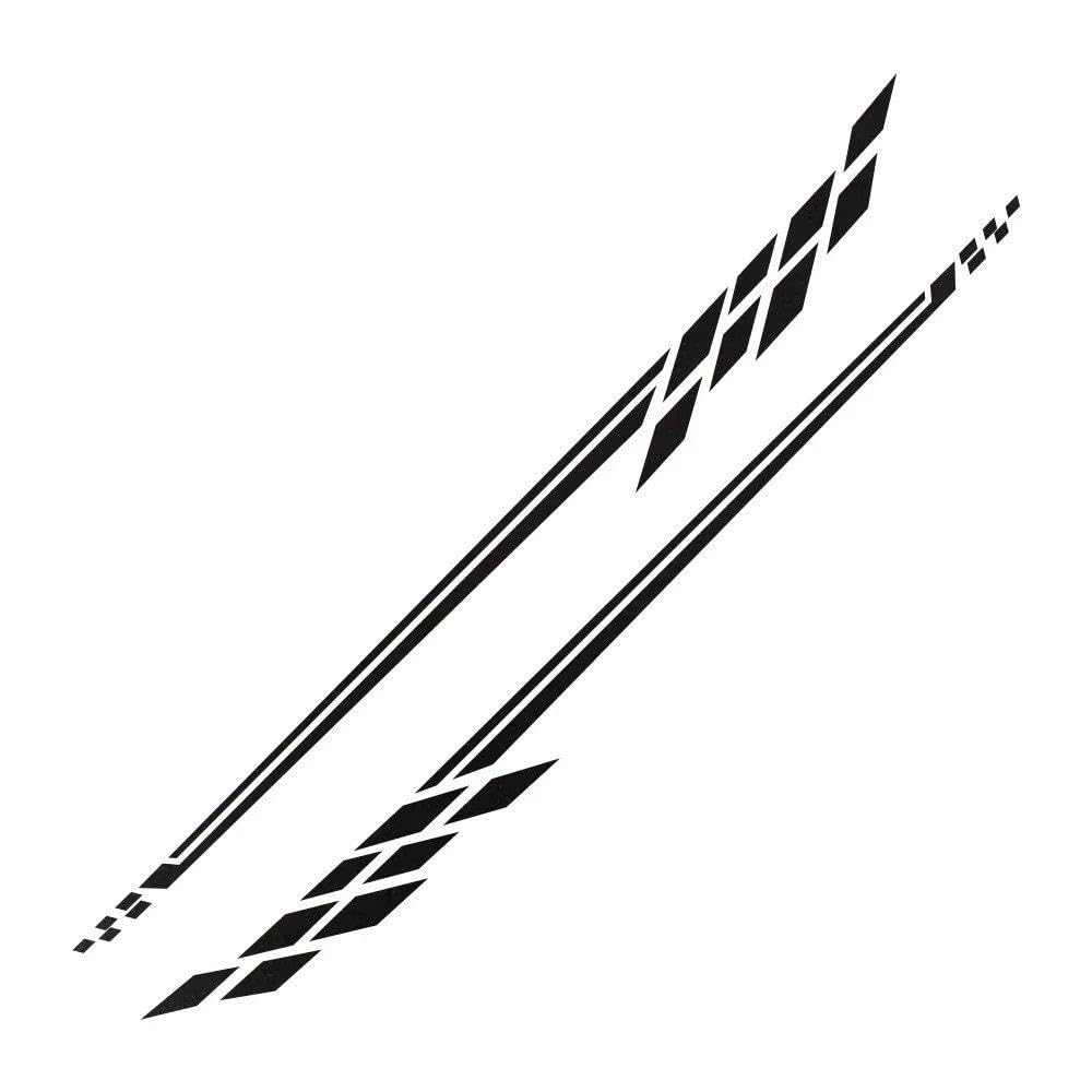 Decalcomanie per auto 2 Adesivi Laterali Per Carrozzeria Auto(Matt Black)