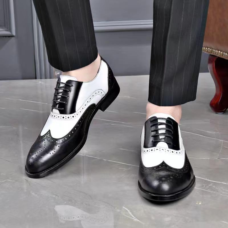 Herren Anzugschuhe Schnürhalbschuhe Klassischer Business Derby Oxford Hochzeit Schuhe Schnürschuh Klassischer Brogue-Stil Lederschuhe