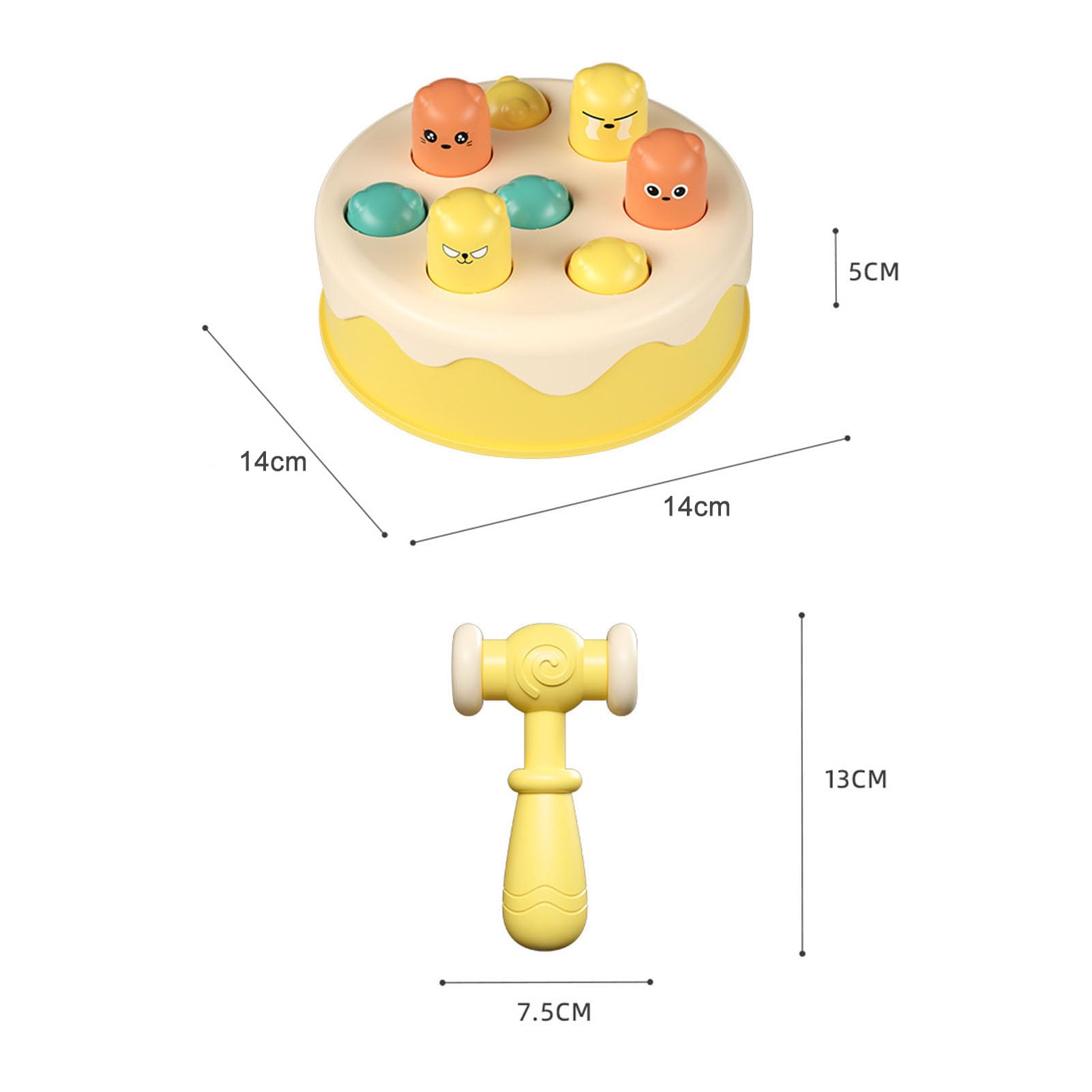 ZJchao Beat A Mole Interactive Game Mini Toy for 3 Year Old Toddler (Yellow)