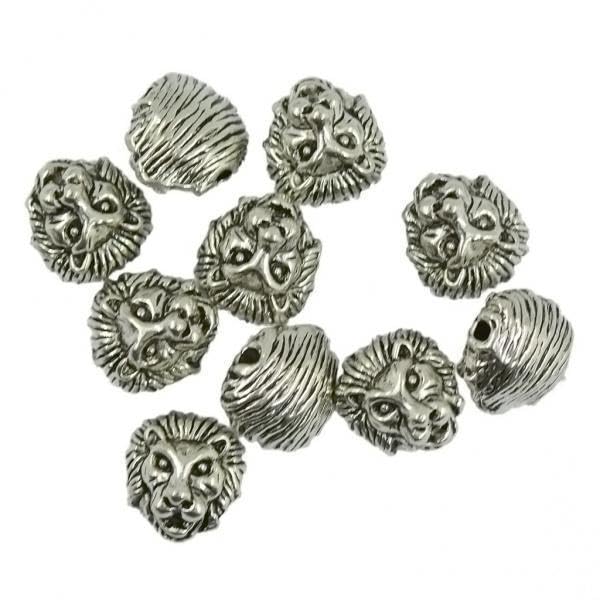 SNAPPSY 3x10 Packs of Solid Metal Lion Head Bracelet Necklace Connector Charm Beads-image-45