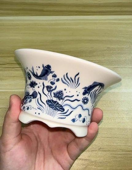 中国景徳鎮製 盆栽鉢 植木鉢 陶磁器 ミニ盆栽鉢小鉢 山野草鉢 陶器鉢