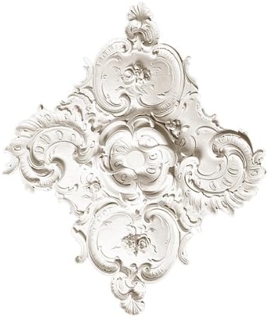 36-11/16 Height x 31-3/8" Width x 2-1/8" Proj. with 2" Dia. Flat Center, Polyurethane Ceiling Medallion
