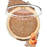 YOUNG VISION Pressed Powder Highlighter, Baked Natural Glow Contour Powder & Face Highlighter, Cruelty Free, Shimmer Highlighting Makeup for Face, Eye, Eyeshadow, Body, Skin, Xmas Gift (Brown)