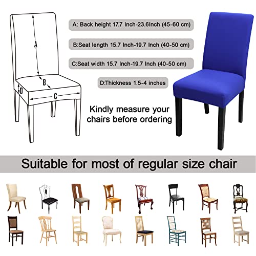 Jqinhome 6 Pcs Dining Chair Slipcover,High Stretch Removable Washable Chair Seat Protector Cover For Home Party Hotel Wedding Ceremony (Lake Blue) #TOP4