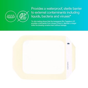 3MTM TegadermTM HP Transparent Film Dressing Frame Style, 9536HP, 4 in x 4-3/4 in (10 cm x 12 cm), 50/ct 4ct/Case