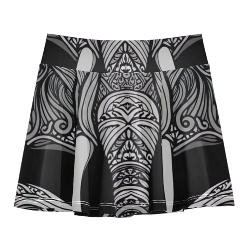 Joisal Elephant Mandala Kids Tennis Skirts Kid Teen Girls' Shorts Athletic Skorts School 4t