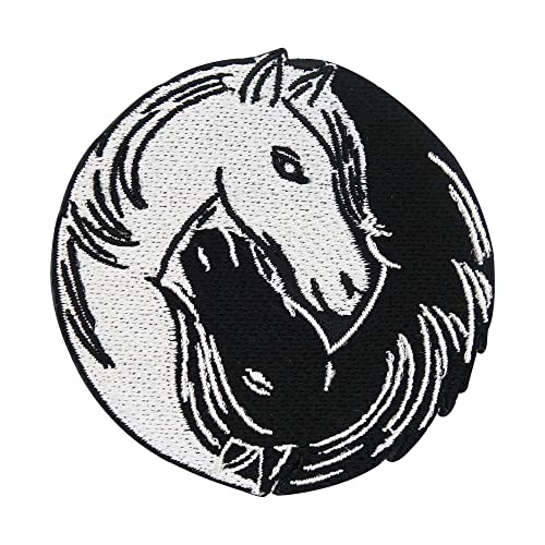 Finally Home Patch Thermocollant Yin & Yang Chevaux | Tête de Cheval, Écusson à Repasser, Poney, Équitation, Poulain