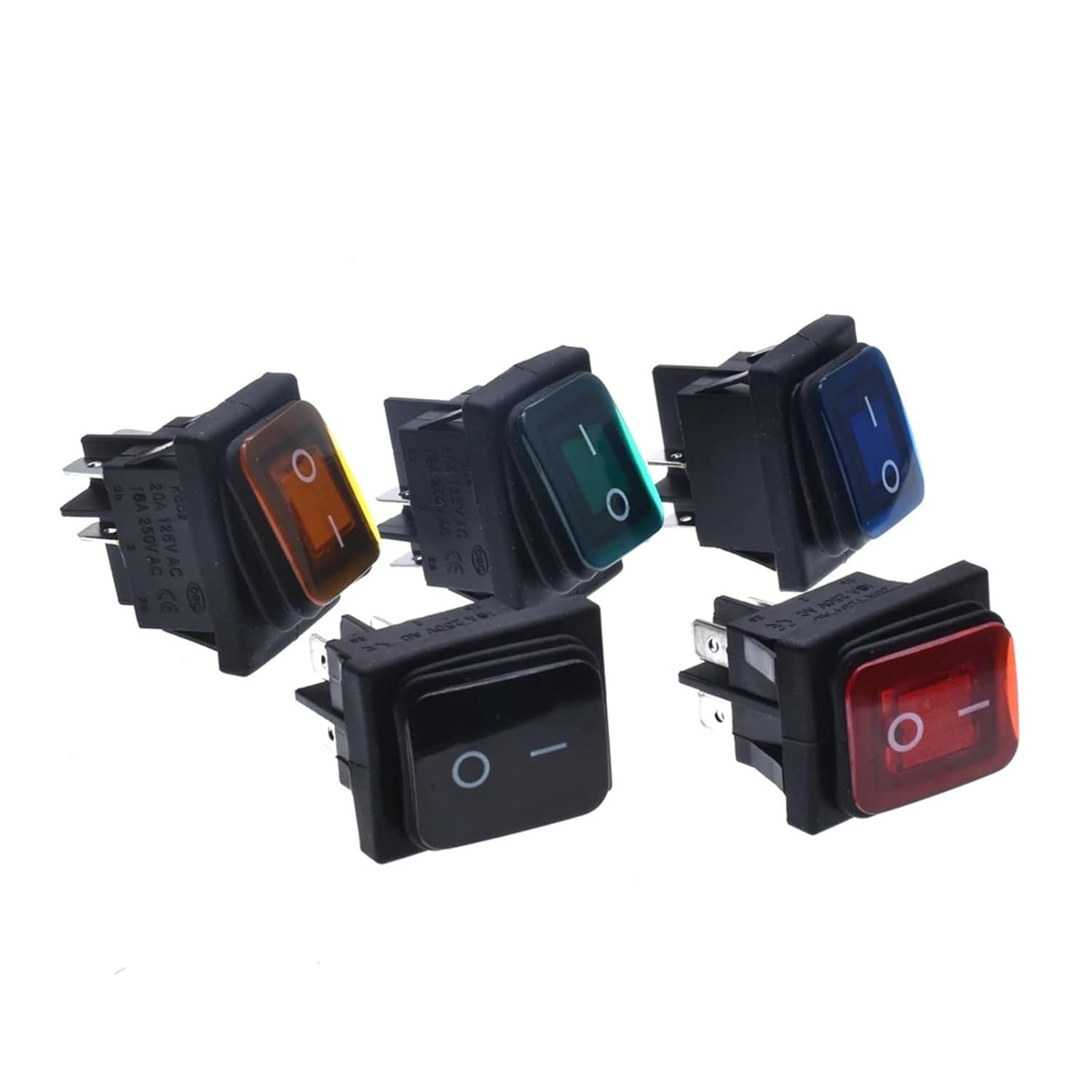 Rocker Switch 30A 20A with Indicator Light SKPT Button 4 pin 37.6 * 28.6mm Control Power Switch(KCD4red,30A_220V)