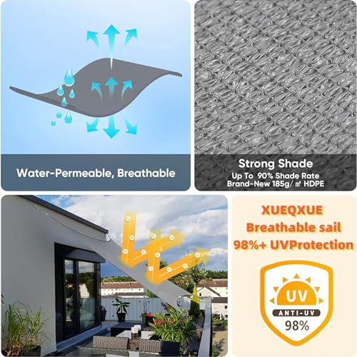 Voile d'ombrage rectangulaire 1.6x3.2 m jaune sable pour balcon et extérieur